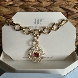 Bomb Party Garnet on Gold Plating